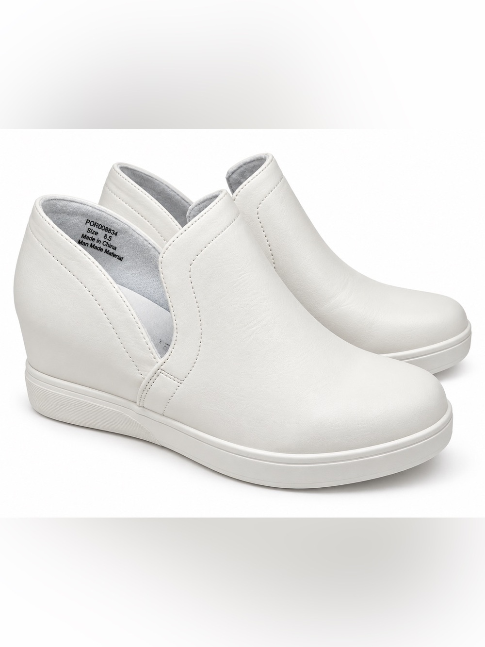 Journee Collection Cardi White Wedge Sneakers Women’s Size 7